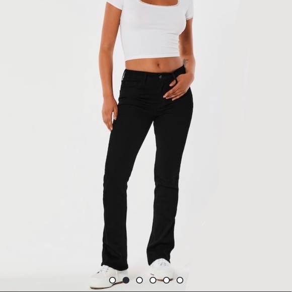 Black Mid Rise Bootcut Jeans - Picture 1 of 4